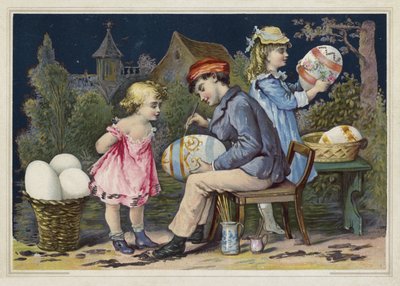 Painting Easter Eggs by European School